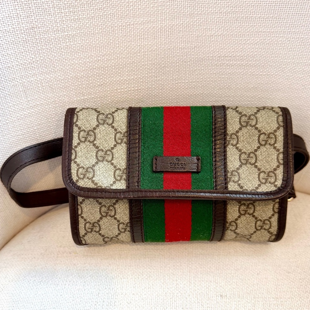 Authentic GUCCI Brown Monogram Belt Bag